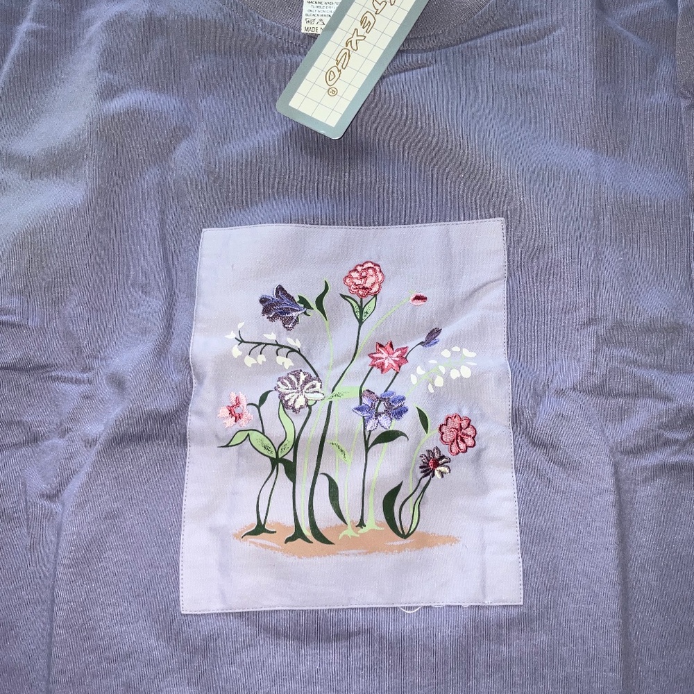 Women’s Floral Long Sleeve Shirt Top – Purple – Size Medium